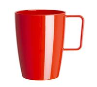 Olympia Kristallon Polycarbonate Plastic Handled Beakers Set 284 ml (Pack of 12), Red, Unbreakable & Shatterproof, Picnic Cups, Cold & Hot Drinks up to 100°C, Dishwasher Safe, CE289