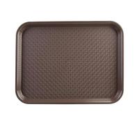 Olympia Kristallon Fast Food Tray, Small Size: 345 x 265 mm/ 13.5 x 10.5 inch, Brown Polypropylene, Plastic Rectangular Restaurant Serving Tray, Commercial Bistro and Home Use, DP218