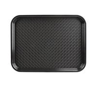 Olympia Kristallon Polypropylene Fast Food Tray P501, Black Medium 415mm | Dishwasher safe for fast cleaning, resists stains and odours, with a slip-resistant textured surface to prevent spills.