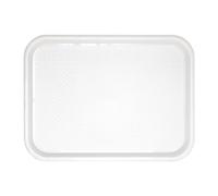 Olympia Kristallon Fast Food Tray, Large Size: 450 x 350 mm/ 17.75 x 13.75 inch, White Polypropylene, Plastic Rectangular Restaurant Serving Tray, Commercial Bistro and Home Use, GF997