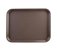 Olympia Kristallon Polypropylene Large Fast Food Tray 450mm, Brown | Textured surface prevents slips and spills, dishwasher-safe build resists stains, and a rigid base supports heavy food loads.
