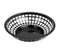 Olympia Kristallon Plastic Food Baskets Round Black 200x50mm (6 Pack) - erving Baskets for Hot Dogs, Burgers, Sandwiches, Fries JE891