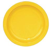 Olympia Kristallon Reusable Plastic Plates Set - 172 mm (Pack of 12), Yellow, Shatterproof Polycarbonate Plastic Plates, Smaller Portion Plate, Children's Plates, CB763