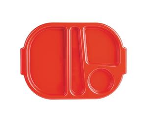 Olympia Kristallon Small Polycarbonate Compartment Food Trays Red 322mm - DL126