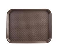 Olympia Kristallon Fast Food Tray, Small Size: 345 x 265 mm/ 13.5 x 10.5 inch, Brown Polypropylene, Plastic Rectangular Restaurant Serving Tray, Commercial Bistro and Home Use, DP218
