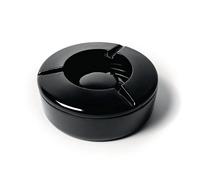Olympia Kristallon Windproof Ashtray Melamine Pack of 6, Black | Withstands outdoor elements and restricts oxygen to extinguish cigarettes quickly without sand, keeping entrances tidy.