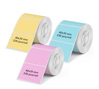 Olympia Label Roll for PM220 Mix Pack Coloured 40 × 30 mm Transparent Labels for Label Printers PM220 Waterproof and Abrasion Resistant