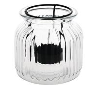 Olympia Lantern Style Ribbed Glass Tealight Holder 105x115mm, Clear
