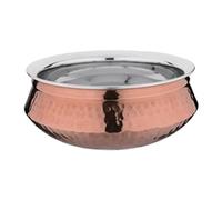 Olympia Large Handi Copper Serving Dish 200mm - Double Walled, Durable, Wide Rim, Home Restaurant Café Buffet Display Rice Curry Food Serving Pot