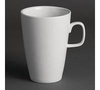 Olympia Latte Mugs 400Ml 14Oz 130X95mm Porcelain White Coffee Tea Cup 12pc
