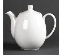 Olympia Linear Coffee Or Teapots 1Ltr 36Oz Porcelain White Espresso Jugs 4pc