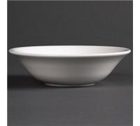 Olympia Linear Oatmeal Bowls 150mm Porcelain White Kitchen Dish Restaurant 12pc