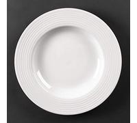 Olympia Linear Pasta Service Plates 310mm Porcelain White Innovative Design 6pc