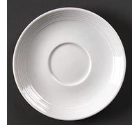 Olympia Linear Stacking Tea Cup Saucers Porcelain White Plate Kitchen 12pc