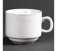 Olympia Linear Stacking Tea Cups 200ml 7oz (Pack of 12) - U084