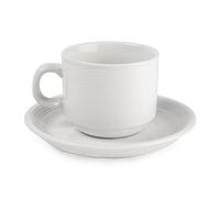 Olympia Linear Stacking Tea Cups Made of Porcelain in White - 200ml Pack of 12
