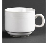 Olympia Linear Stacking Tea Cups 200Ml 7Oz Coffee Espresso Milk Jugs 12pc