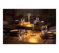 Olympia Lucca Table Lamp Squared Dome Grey - 200mm
