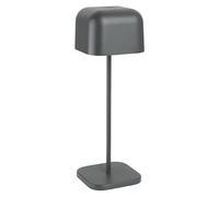 Olympia Lucca Cordless LED Table Lamp Squared Dome, Grey, 300mm | Cordless design adds portable illumination to tables, bar counters or dining areas without trailing cables.