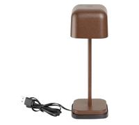 Olympia Lucca Squared Dome Table Lamp, Chestnut, 200mm
