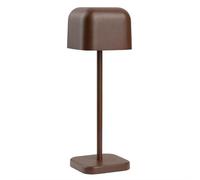 Olympia Lucca Table Lamp Chestnut Squared Dome Rechargeable Dimmable - 200mm