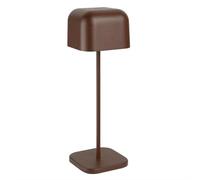 Olympia Lucca Table Lamp Chestnut Squared Dome Rechargeable Dimmable - 300mm