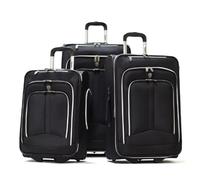 Olympia Luggage Hamburg 3-Piece Luggage Set, Black, One Size,