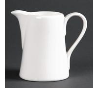 Olympia Lumina Fine China Milk Jugs 170ml (Pack of 6), White | Oven, freezer, and microwave safe ceramic design withstands busy kitchen rigours; ideal for professional dining.