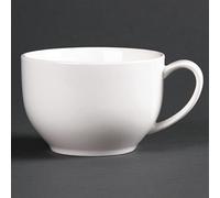 Olympia Lumina Porcelain Low Round Cups 350ml, Pack of 6, White