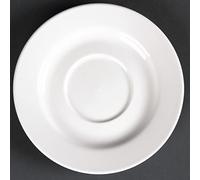 Olympia Lumina Round Saucers Set 143 mm/3.75 inch (Pack of 6), White, Fits cup CD645, Fully Vitrified Porcelain - Oven, Microwave, Freezer & Dishwasher Safe - BS4034 Certified, CD646