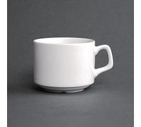 Olympia Lumina Stacking Cups Porcelain White 200ml, Pack of 6