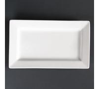 Olympia Lumina Wide Rim Rectangular Plates 257x 155mm (Pack of 4) - CD630