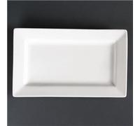 Olympia Lumina Wide Rim Rectangular Plates 257x 155mm (Pack of 4)