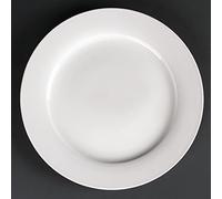 Olympia Lumina Wide Rimmed Round Plates 305mm (Pack of 2), White