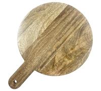 Olympia Mango Wood Round Handled Display Stand, 400x300x80mm | Sturdy metal legs elevate displays to create eye-catching, multi-level food buffet and counter presentations.
