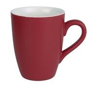 Olympia Matt Pastel Mug Set 340 ml/12 oz (Pack of 6), Red, Vitrified Porcelain, BS4034 Certified for Hotel Use - Oven, Microwave & Dishwasher Safe - Red Coffee Mugs Set, CS043