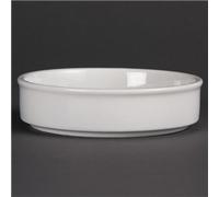 Olympia Mediterranean Stackable Dishes White 134mm Porcelain Dishwasher Safe 6pc