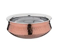 Olympia Medium Handi Copper Serving Dish 150mm - Double Walled, Durable, Wide Rim, Home Restaurant Café Buffet Display Rice Curry Food Serving Pot