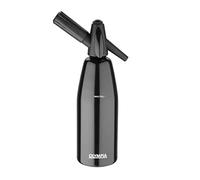 Olympia Metal Soda Siphon 1Ltr CE341, Black, 1 Litre | Squeeze-release handle locks in carbonation, while charging water with CO2 lets you quickly craft unique house-made sodas.