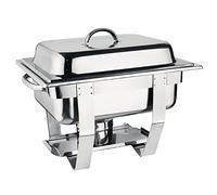 Olympia Milan Chafing Food Warmer Set 1/2 GN Stainless Steel, 3.7 Litre | Includes frame with carry handles, water pan, lid and fuel holder to keep buffet dishes hot without electricity.