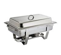 Olympia Milan Chafing Stainless Steel Food Warmer Set 1/1 GN / 9 Litre, Silver - Includes Heat-Insulating Lid, Water Pan, Food Pan, Frame, Fuel Holder - Commercial & Home Use, K409
