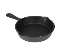 Olympia Mini Cast Iron Round Pan 11.5 cm, Black, Dimensions: 115(Dia)mm at Rim/100(Dia) at Base, Induction Compatible Frying Pan, Season for Non-Stick, Dual Pouring Spouts, GJ553