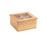 Olympia Mini Hevea Wood Tea Box with New Useful Features for Better Experience