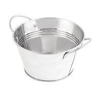 Olympia Mini Metal Food Serving Bucket, Shallow 150mm, Size: 80(H) x 150(Ø)mm, Mini Chip Fries Bucket, Use with Parchment (DM177) for Food Safe Service, Commercial or Home Kitchen Use | DM214