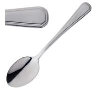Olympia Monaco Cutlery Teaspoons Set (Pack of 12), Silver, High Polished Stainless Steel, Size: 130(L)mm, Tea & Coffee Spoons, Dishwasher Safe - Home, Kitchen, Restaurant Use, D056