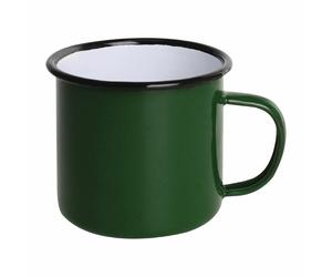 Olympia Mugs in Green Enamel - Dishwasher Safe & Round Shaped - 350ml Pack of 6