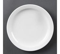 Olympia Narrow Rimmed Porcelain Plates 202mm, White, Pack of 12