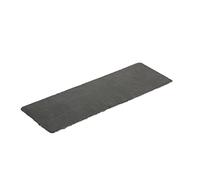 Olympia Natural Slate Rectangular Display Trays 300x100mm, Black, 4 Pack | Treated to prevent absorption of odours or flavours, with a rustic look suited for presenting small appetisers.