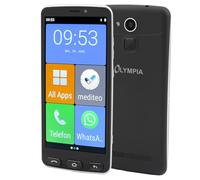 Olympia NEO+ Black Senior Mobile Phone | Seniors Smartphone with Large Display & Emergency Call Button | Extra Easy Operation | Senior Mobile Phone with WhatsApp | Android 15 | Seniors Mobile Phone 4G