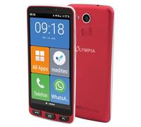 Olympia NEO+ Red Senior Mobile Phone | Seniors Smartphone with Large Display & Emergency Call Button | Extra Easy Operation | Senior Mobile Phone with WhatsApp | Android 15 | Seniors Mobile Phone 4G